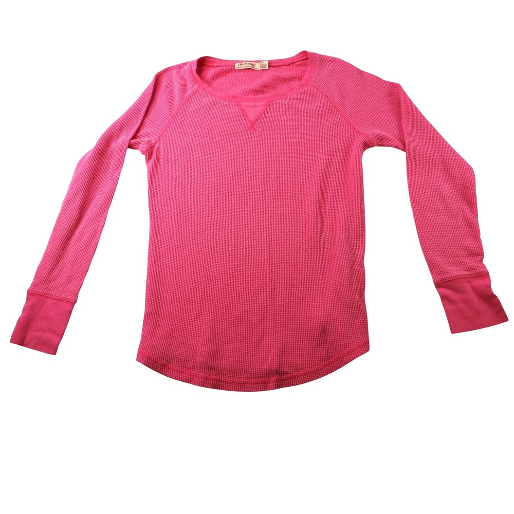 Faded Glory Pink Waffle Knit Long Sleeve Thermal Shirt Top Girls Size‎ S 4-6